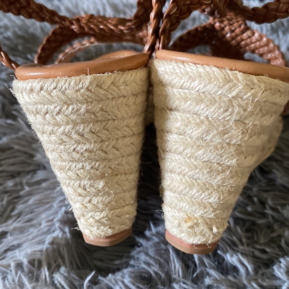 Kate Spade brown fay braided leather wedge sandals - Picture 7 of 13